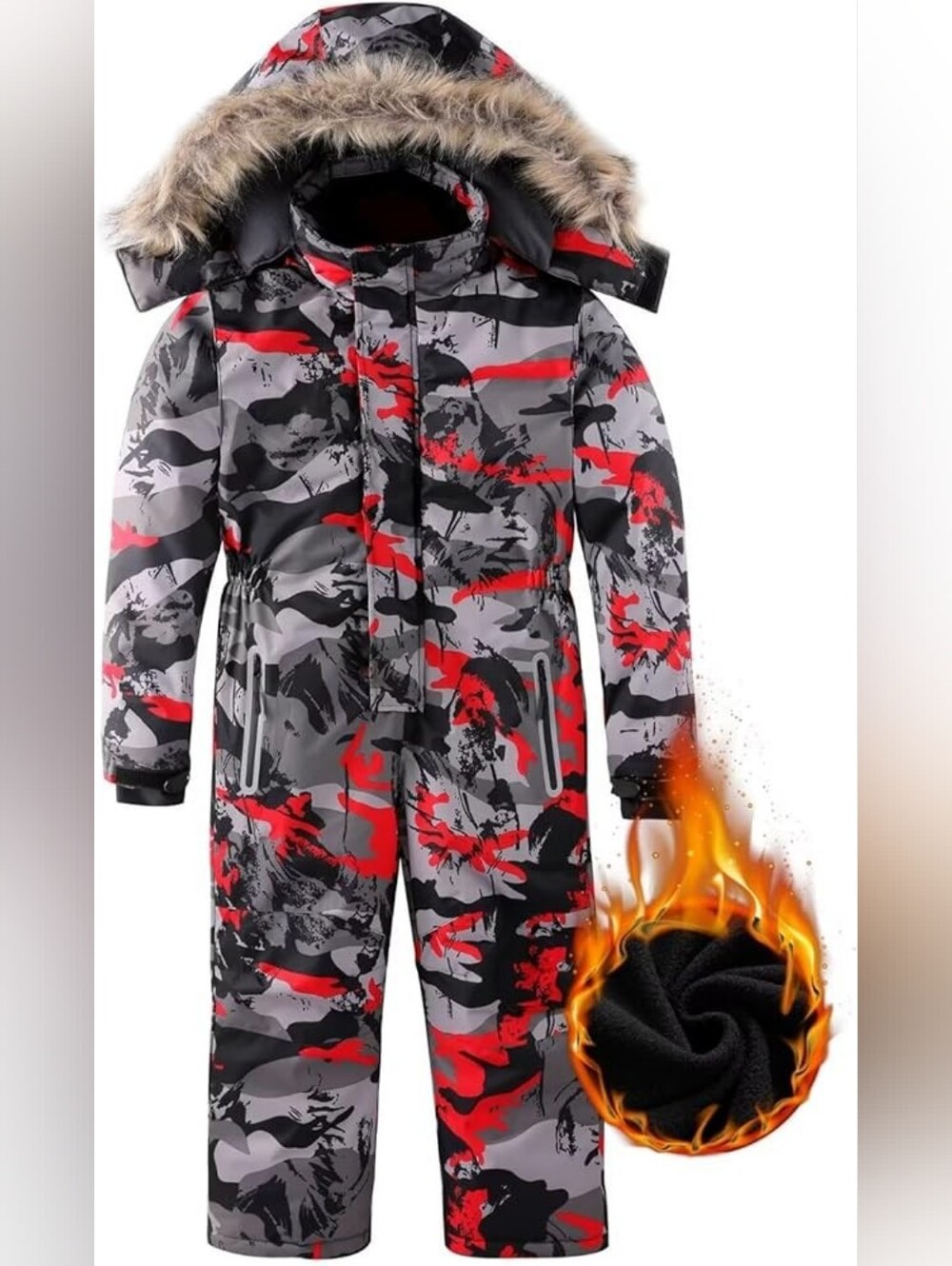 OHSNMAKSL Kids Camouflage Snowsuit